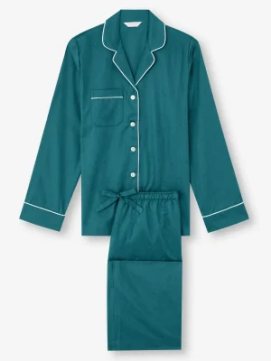 Derek Rose Mid Weight Pyjamas|View All>Pyjamas Jungle Green