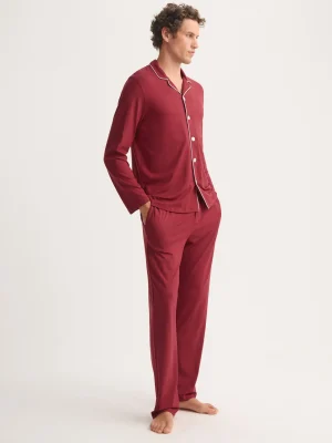 Derek Rose Mid Weather Pyjamas|View All>Pyjamas Rustic Red