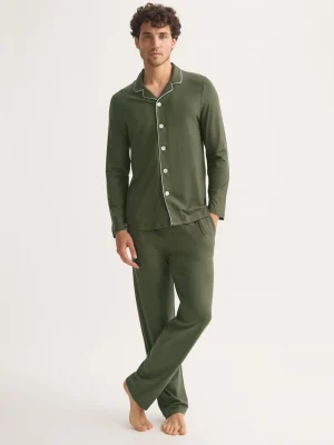 Derek Rose Mid Weather Pyjamas|View All>Pyjamas Evergreen