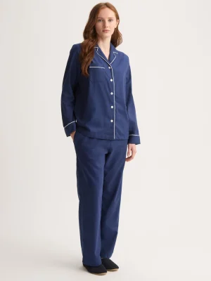 Derek Rose Warm Pyjamas|View All>Pyjamas Navy Blue