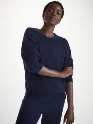 Derek Rose Sweaters|View All>Relaxed Sweater Navy Blue