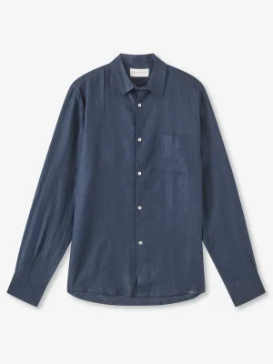 Derek Rose Resort Wear|View All>Shirt Navy Blue