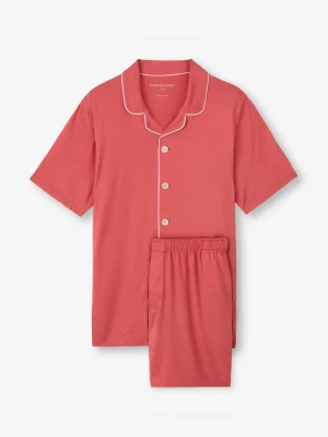 Derek Rose Mid Weather Pyjamas|View All>Short Pyjamas Apple Red