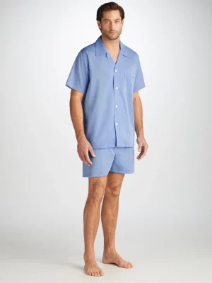 Derek Rose Short Pyjamas|View All>Short Pyjamas Mid Blue