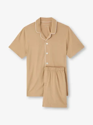 Derek Rose Mid Weather Pyjamas|View All>Short Pyjamas Camel
