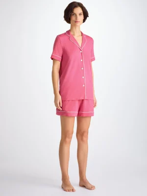 Derek Rose Mid Weight Pyjamas|View All>Short Pyjamas Flamingo Pink