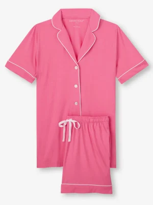 Derek Rose Mid Weight Pyjamas|View All>Short Pyjamas Flamingo Pink