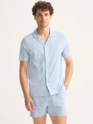 Derek Rose Mid Weather Pyjamas|View All>Short Pyjamas Light Blue
