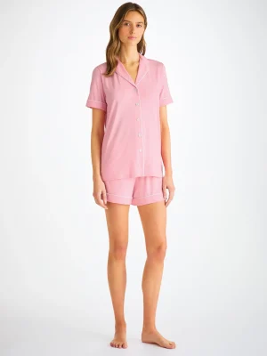 Derek Rose Mid Weight Pyjamas|View All>Short Pyjamas Ballet Pink