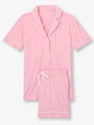 Derek Rose Mid Weight Pyjamas|View All>Short Pyjamas Ballet Pink
