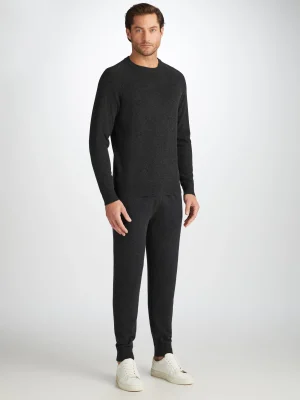 Derek Rose Cashmere Sets|View All>Sweater And Track Pants Set Charcoal