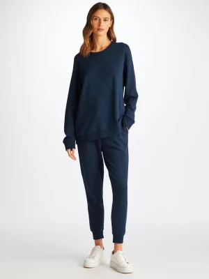 Derek Rose Trousers|View All>Sweatpants Navy Blue