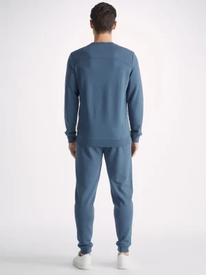 Derek Rose Sets|View All>Sweatshirt And Sweatpants Set Denim