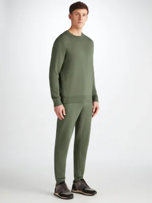 Derek Rose Sets|View All>Sweatshirt And Sweatpants Set Soft Green