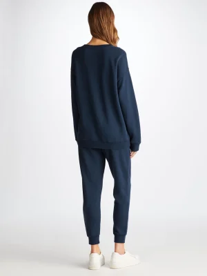 Derek Rose Sets|View All>Sweatshirt And Sweatpants Set Navy