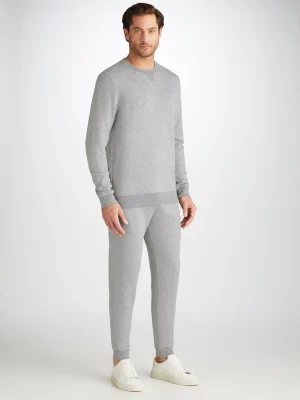 Derek Rose Sets|View All>Sweatshirt And Sweatpants Set Silver