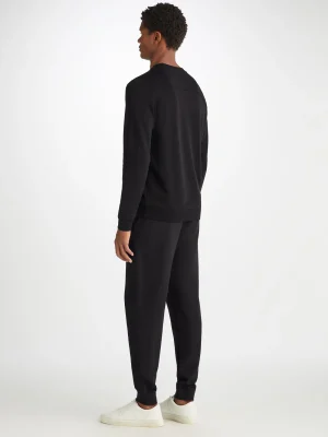 Derek Rose Sets|View All>Sweatshirt And Sweatpants Set Black