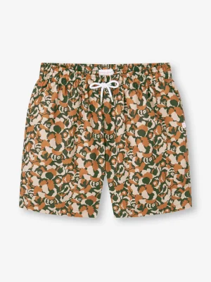 Derek Rose Resort Wear|View All>Swim Shorts Green & Brick Multi