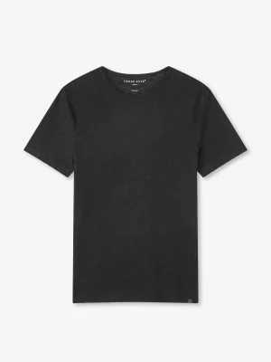 Derek Rose Linen T-Shirts|View All>T-Shirt Black