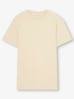 Derek Rose Crew Neck T-Shirts|View All>T-Shirt Ecru