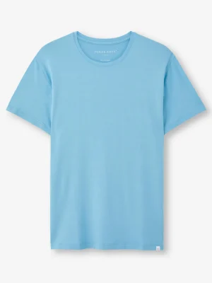 Derek Rose Crew Neck T-Shirts|View All>T-Shirt Ocean Blue