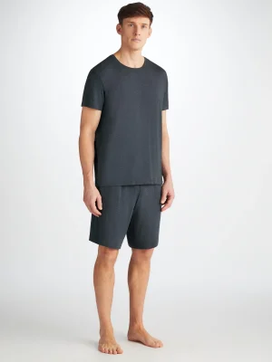 Derek Rose Sets|View All>T-Shirt And Lounge Shorts Set Anthracite