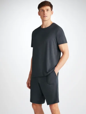 Derek Rose Sets|View All>T-Shirt And Lounge Shorts Set Anthracite