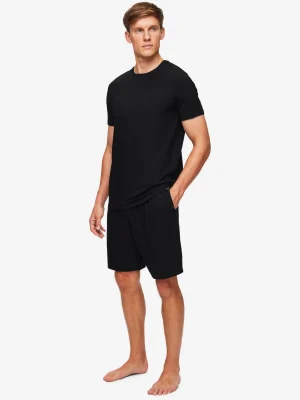 Derek Rose Sets|View All>T-Shirt And Lounge Shorts Set Black