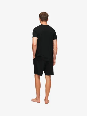 Derek Rose Sets|View All>T-Shirt And Lounge Shorts Set Black