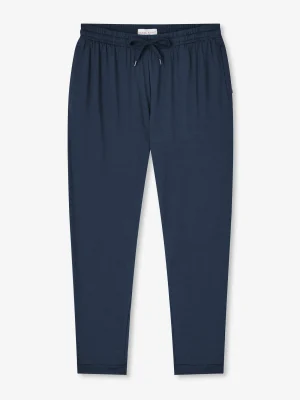 Derek Rose Trousers|View All>Track Pants Navy Blue