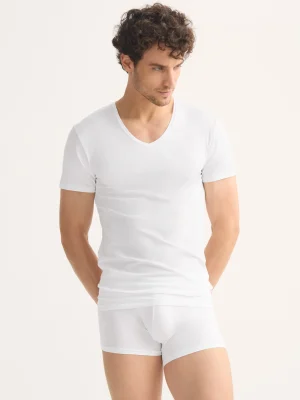 Derek Rose V-Neck T-Shirts|View All>Underwear V-Neck T-Shirt White