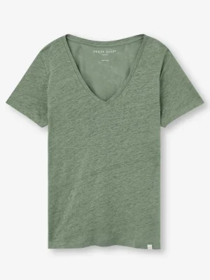 Derek Rose V-Neck T-Shirts|View All>V-Neck T-Shirt Sage Green