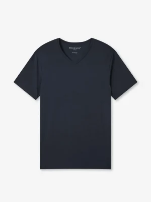 Derek Rose V-Neck T-Shirts|View All>V-Neck T-Shirt Navy Blue