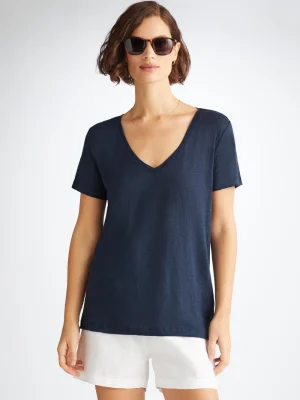 Derek Rose V-Neck T-Shirts|View All>V-Neck T-Shirt Navy Blue