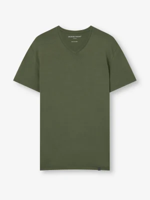 Derek Rose V-Neck T-Shirts|View All>V-Neck T-Shirt Evergreen