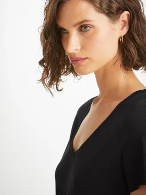 Derek Rose Micro Modal T-Shirts|View All>V-Neck T-Shirt Black