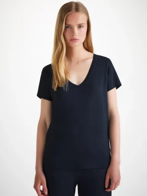 Derek Rose V-Neck T-Shirts|View All>V-Neck T-Shirt Navy Blue