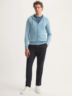 Derek Rose Hoodies|View All>Zip Up Hoodie Stone Blue