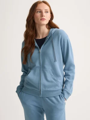 Derek Rose View All|Lounge Tops>Zip Up Hoodie Soft Denim Blue