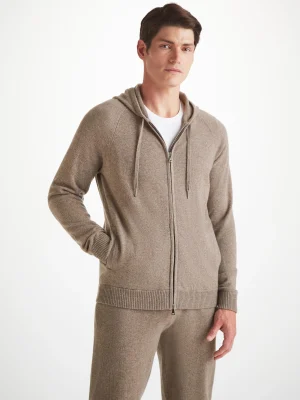 Derek Rose Hoodies|View All>Zip Up Hoodie Mole Heather