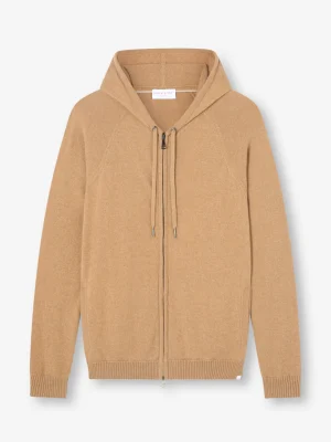 Derek Rose Hoodies|View All>Zip Up Hoodie Camel